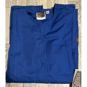 Women's ScrubZone By Landau Scrub Top. Style 70223 Royal Blue XXL